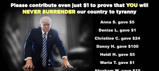 Please contribute just $1 to prove that YOU will NEVER SURRENDER our country to tyranny