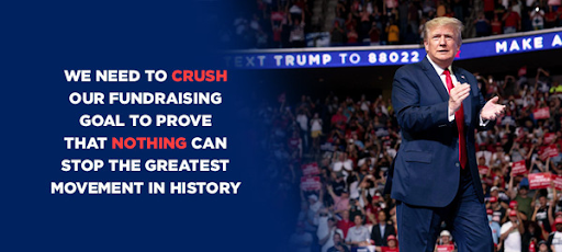 WE NEED TO CRUSH OUR FUNDRAISING GOAL TO PROVE THAT NOTHING CAN STOP THE GREATEST MOVEMENT IN HISTORY