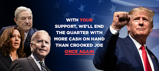 WITH YOUR SUPPORT, WE'LL END THE QUARTER WITH MORE CASH ON HAND THAN CROOKED JOE ONCE AGAIN