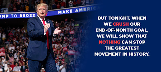 AND, WE'LL OUTRAISE THE ENTIRE FIELD OF REPUBLICANS TO PROVE THAT HE PRIMARY IS EFFECTIVELY OVER