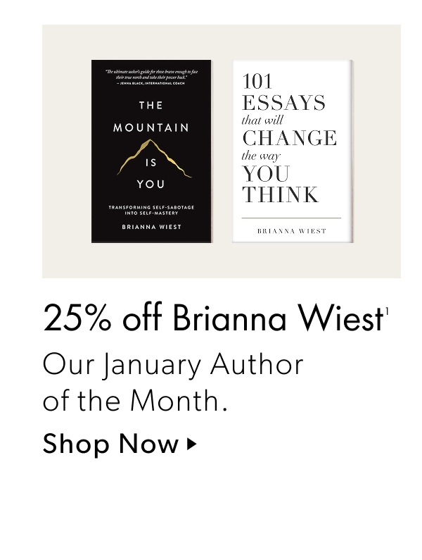 25% off Brianna Wiest | Our January Author of the Month.