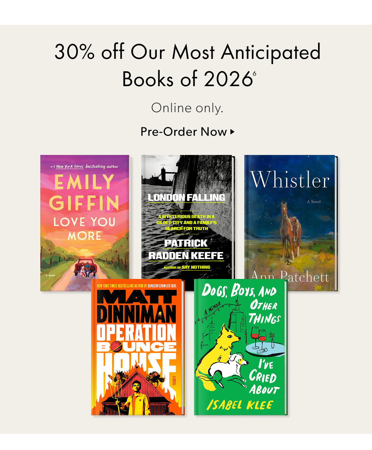 30% off Our Most Anticipated Books of 2026 | Online only.