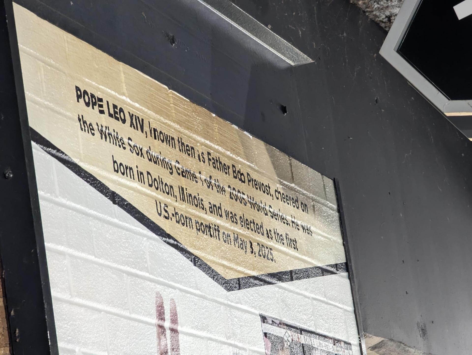Top of Pope Leo XIV's graphic installation