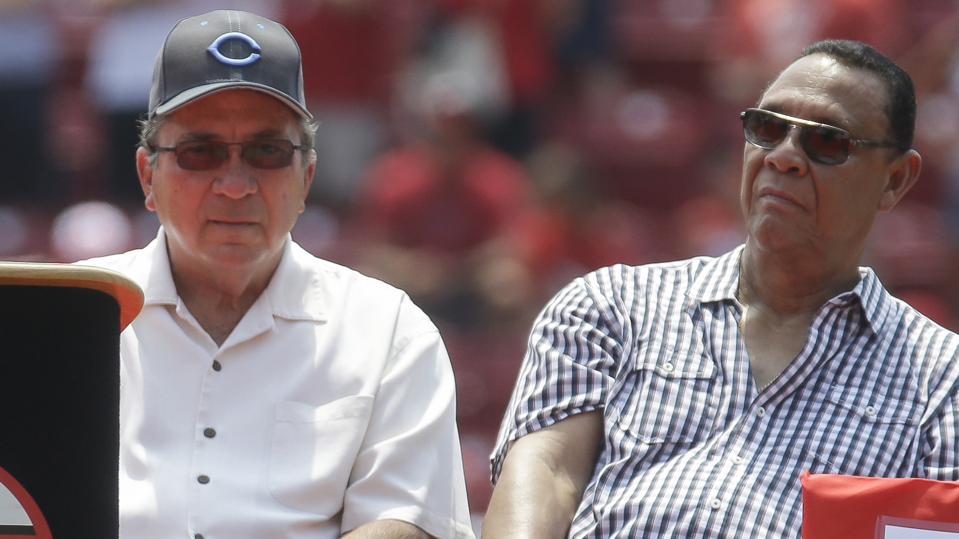 Johnny Bench and Tony Perez in 2016
