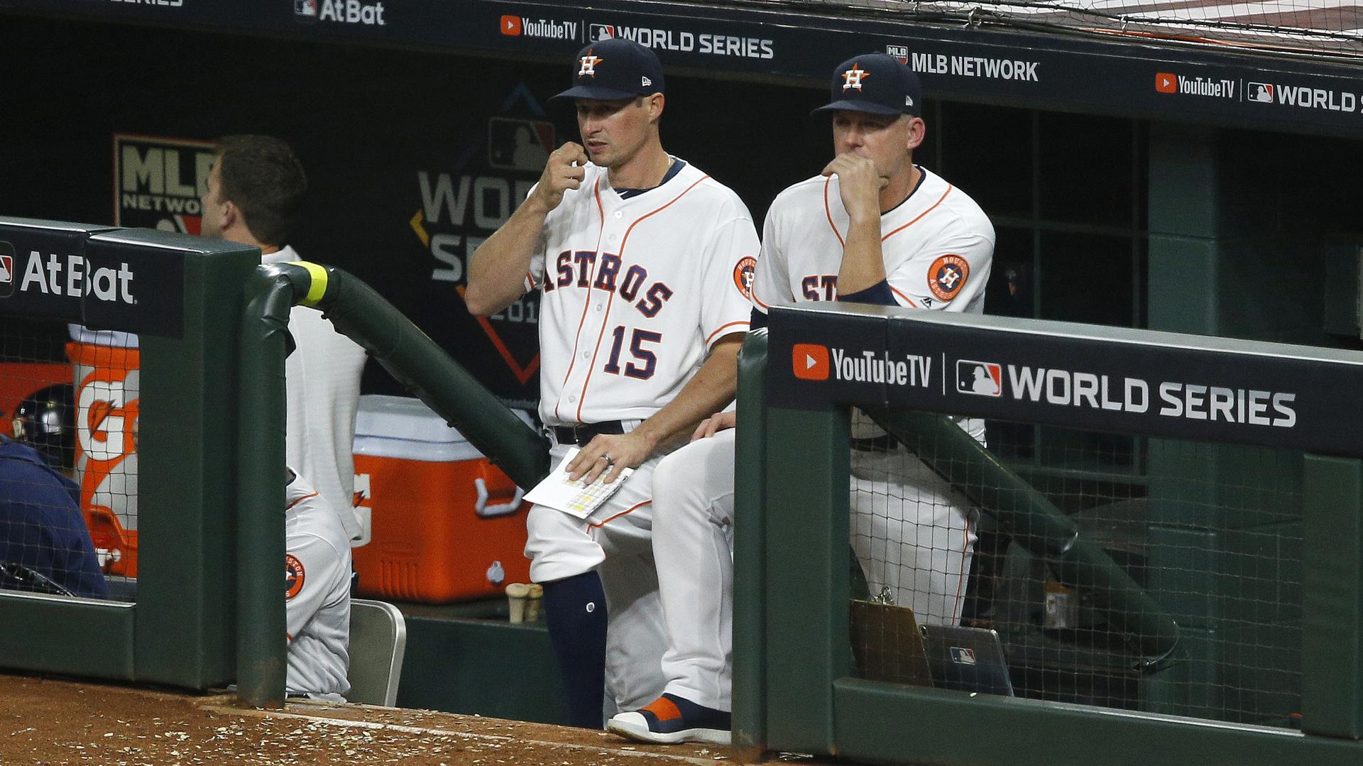 Don Kelly (left) and A.J. Hinch in 2019