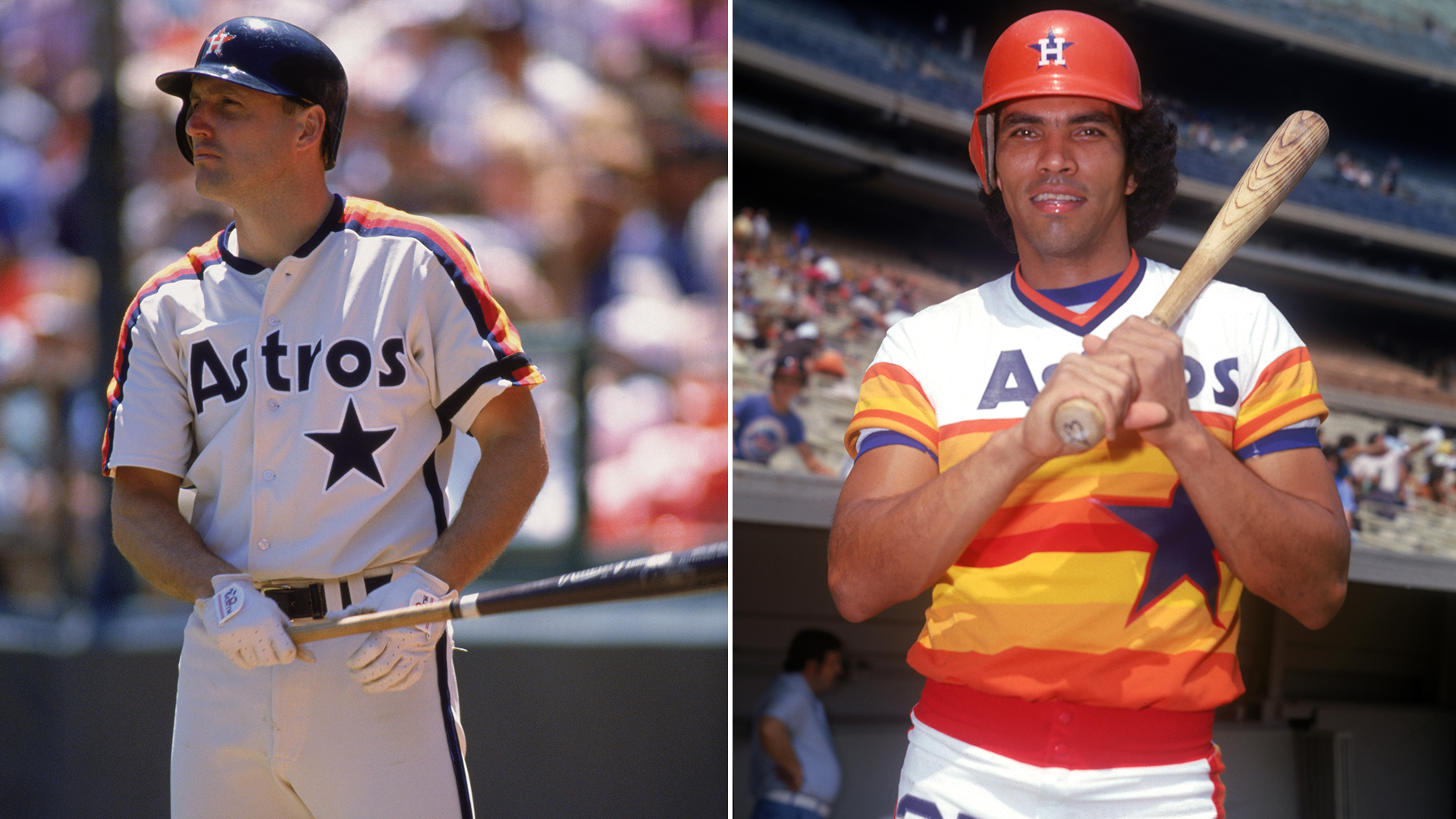 Terry Puhl and Jose Cruz when they played with Houston in the 1980s