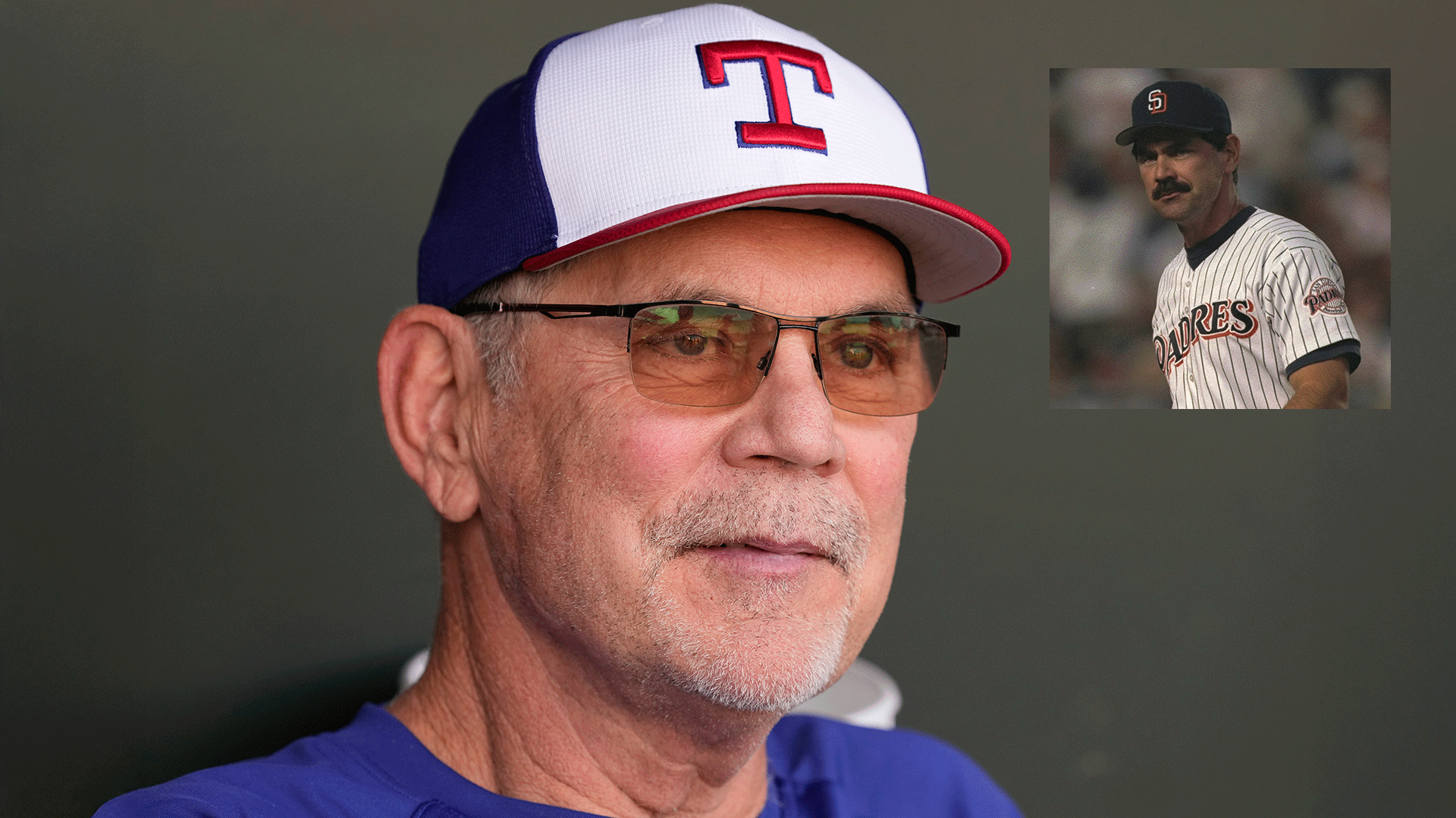 Bruce Bochy, in 2004 (left) and 1996 (inset)