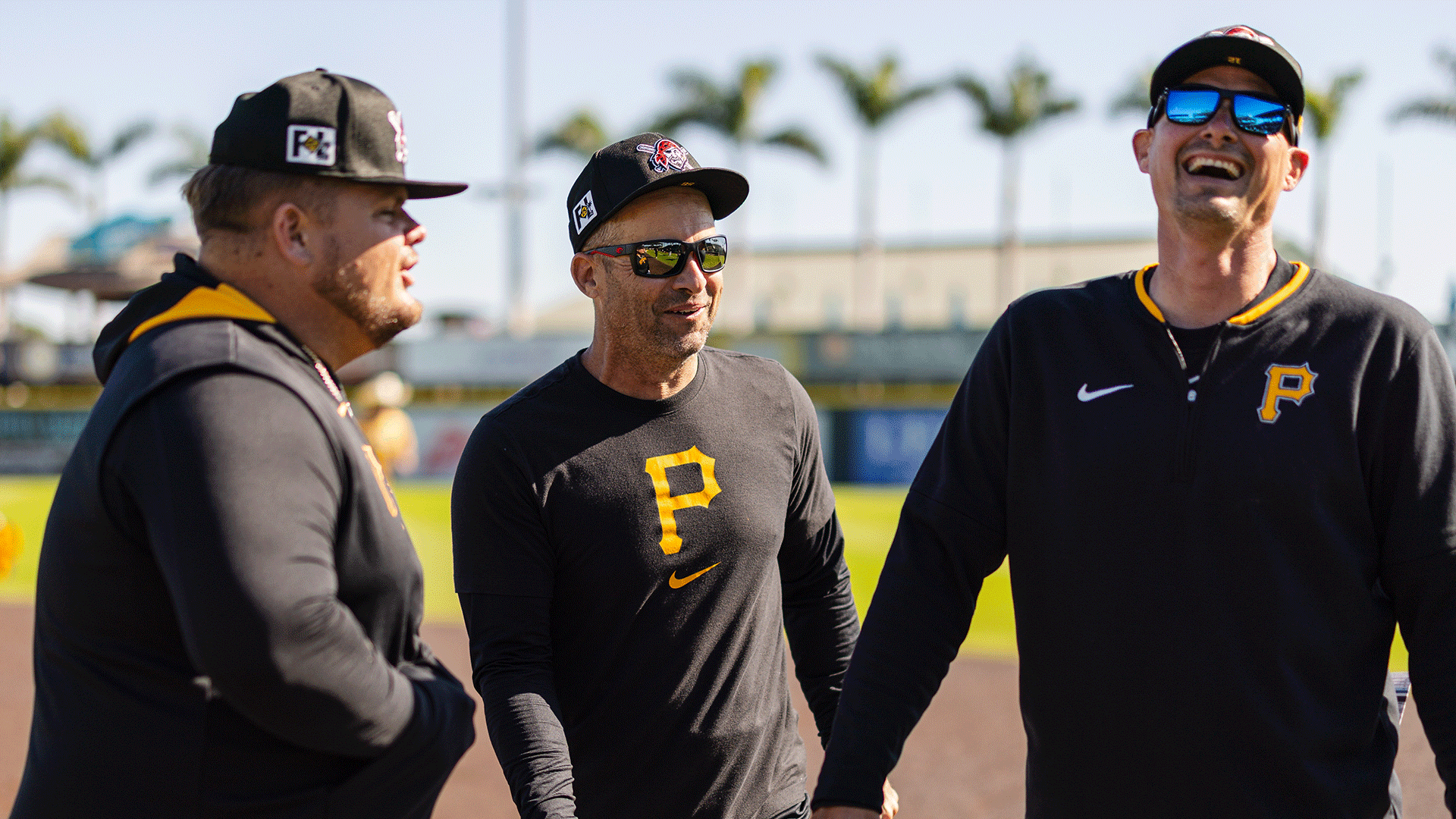 Coach Daniel Vogelbach, third-base coach Mike Rabelo and bench coach Don Kelly