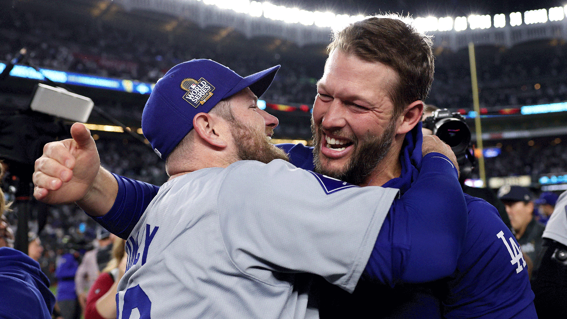 Max Muncy and Clayton Kershaw