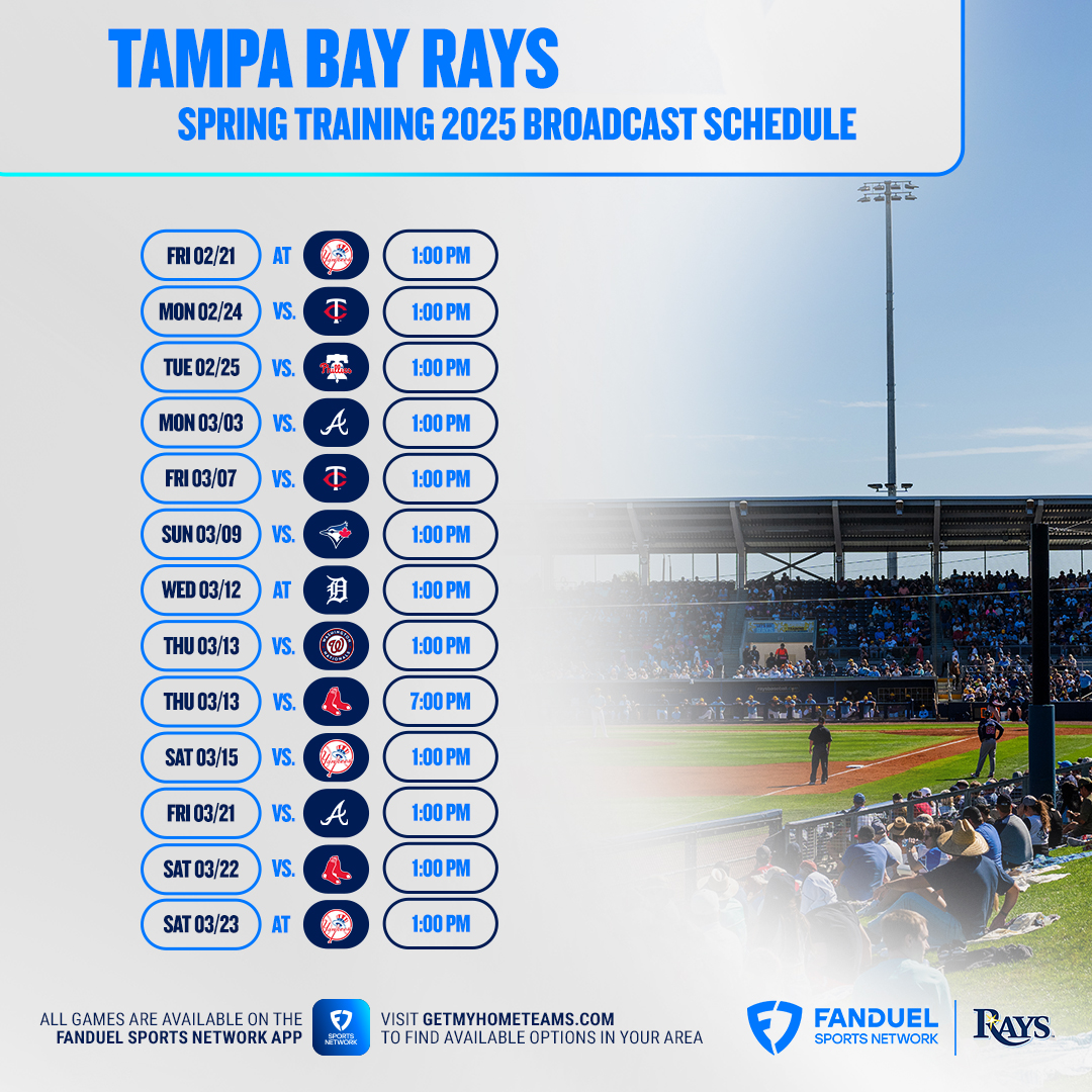 2025 Rays' Spring Training broadcast schedule