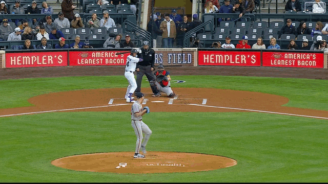 Ryan McMahon flies out to left field