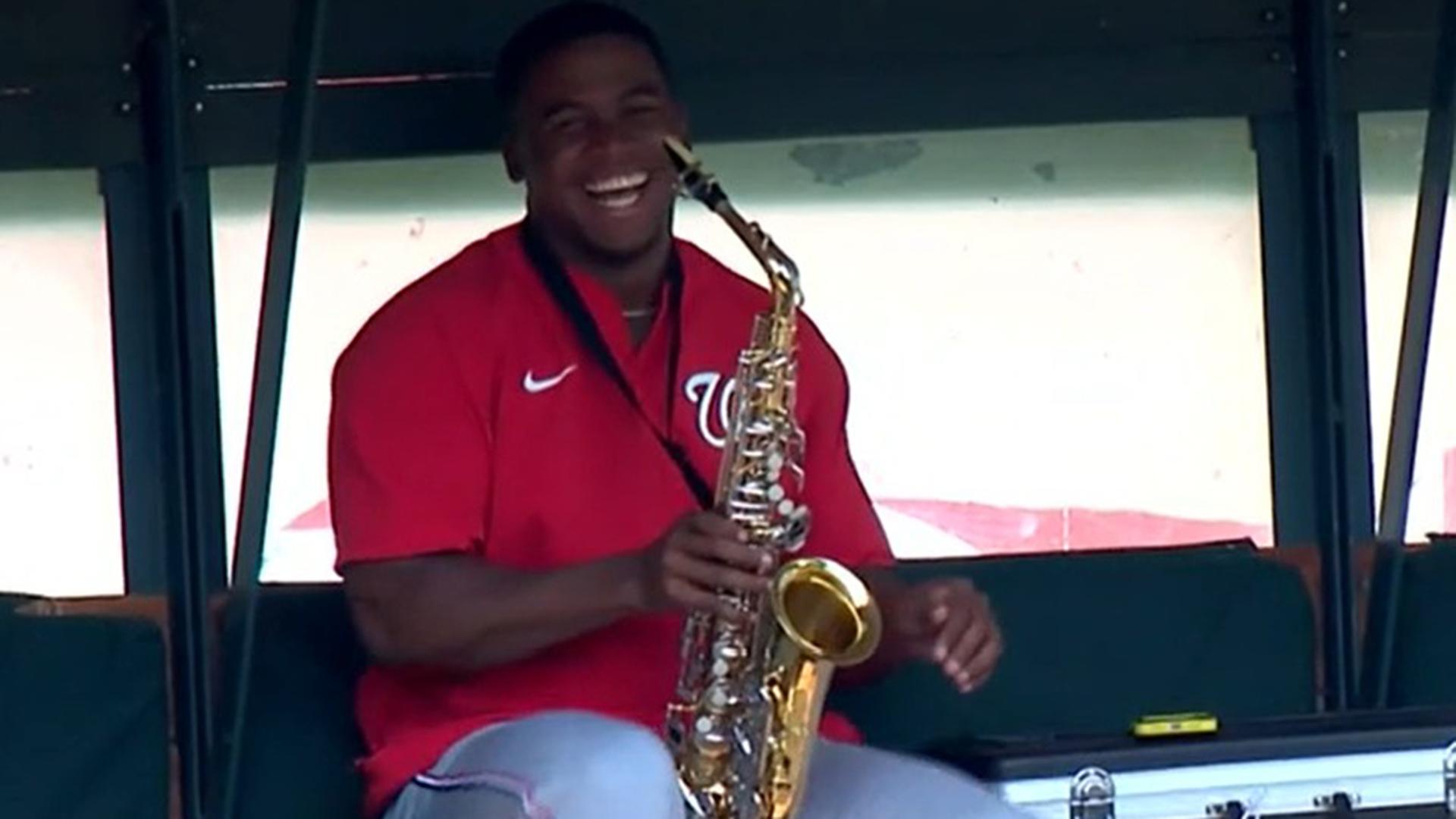 Jose A. Ferrer with his saxophone