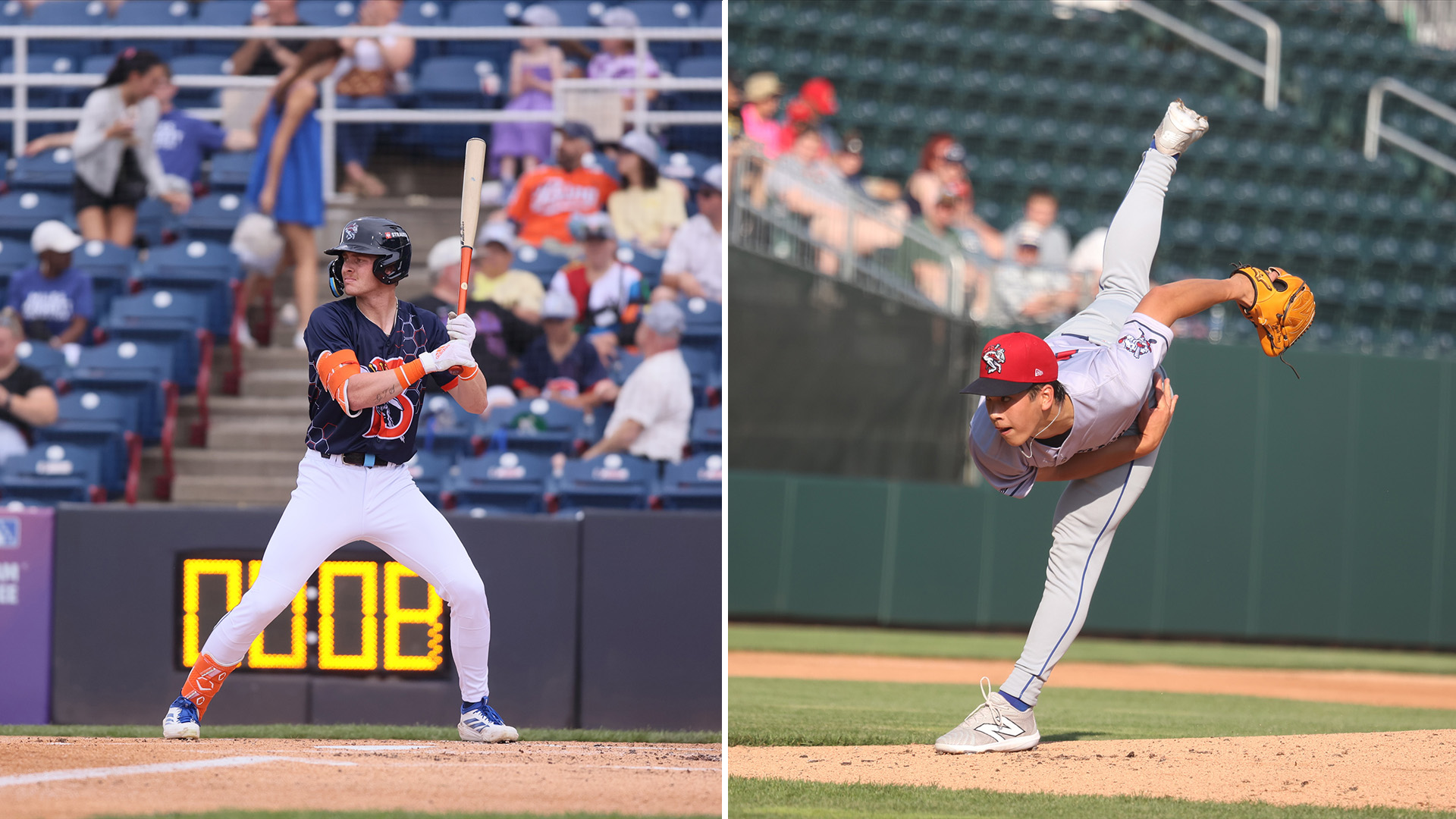 Mets prospects Carson Benge (left) and Jonah Tong (right)