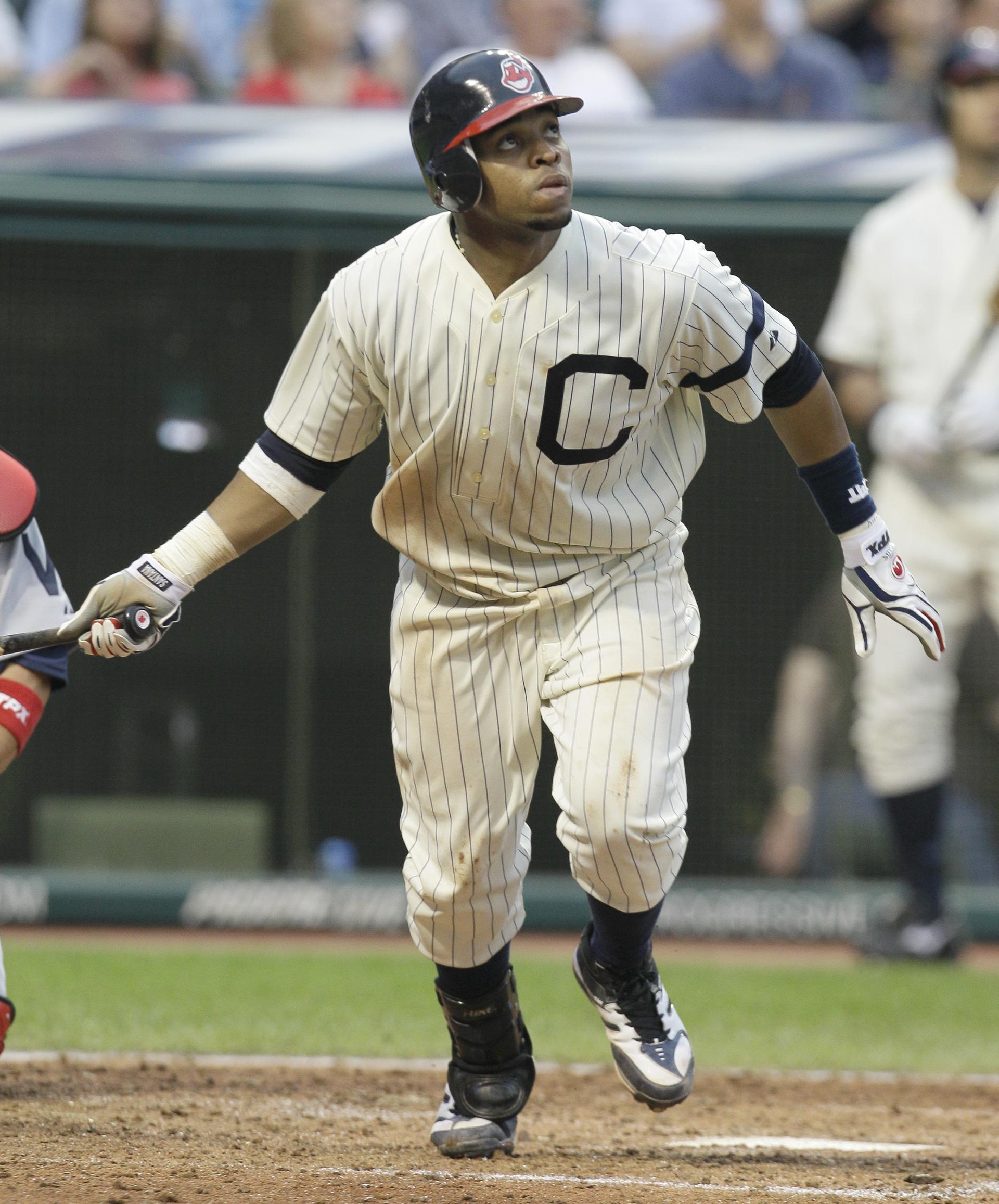 Carlos Santana hits his first big league homer