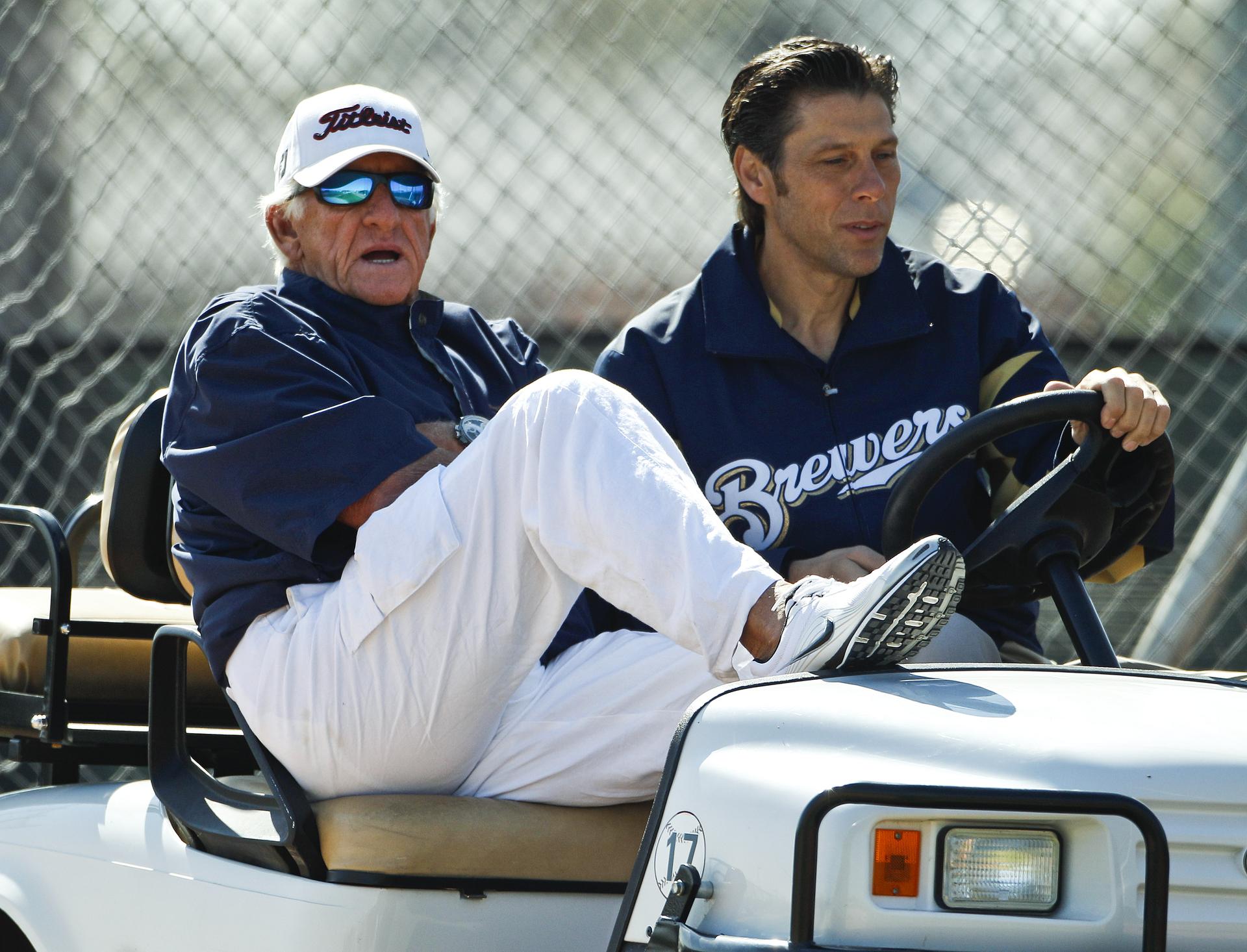 Bob Uecker and Tony Migliaccio in 2011