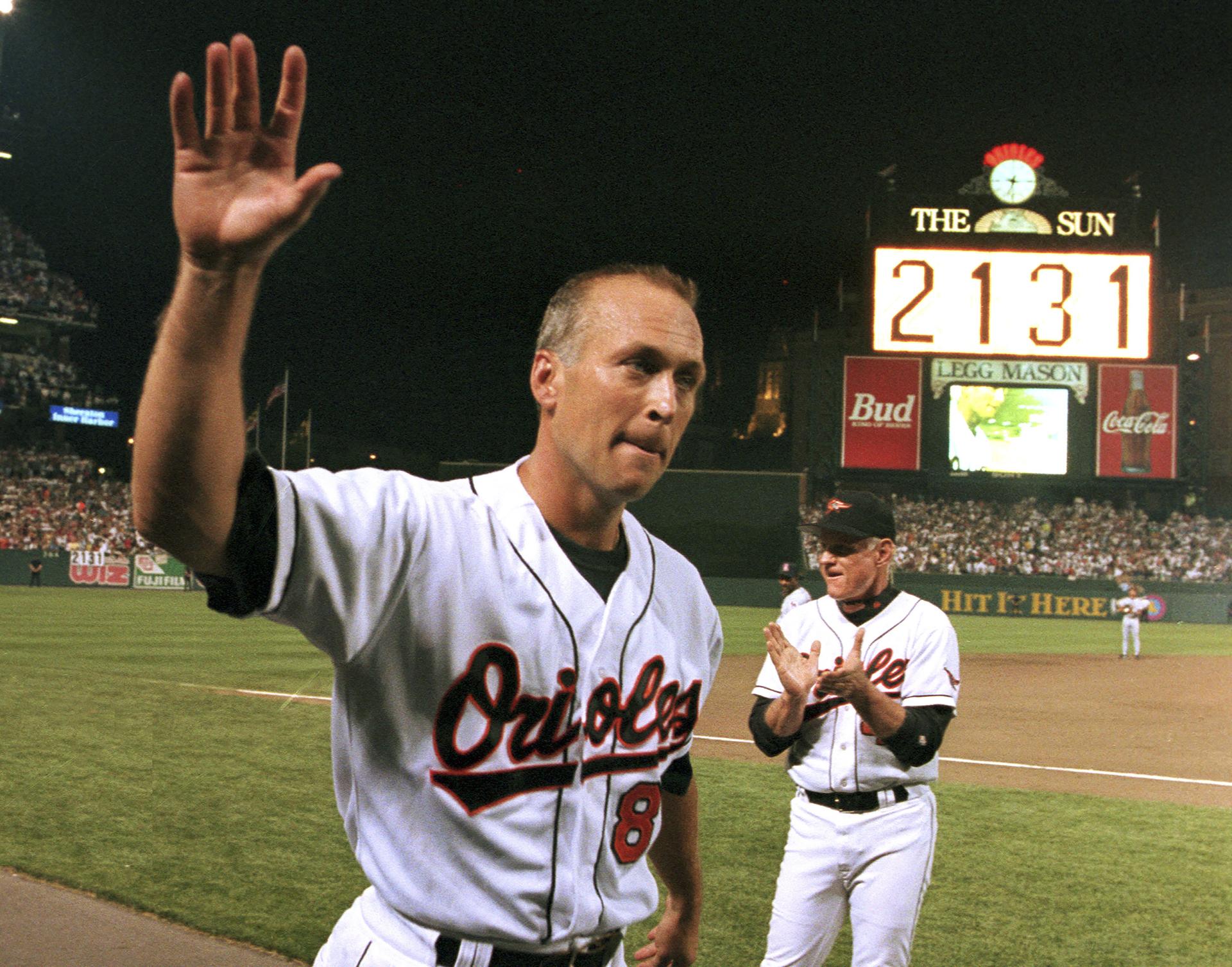 Cal. Ripken Jr. after breaking Lou Gehrig's record in 1995