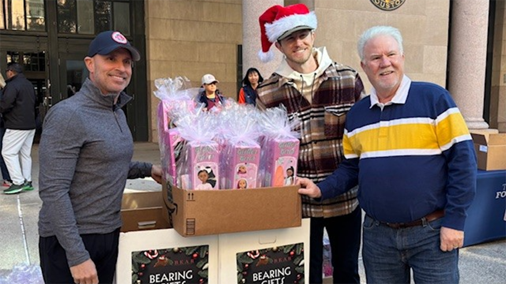 Joe Espada and Josh Hader at the Hader's Heart Toy Drive