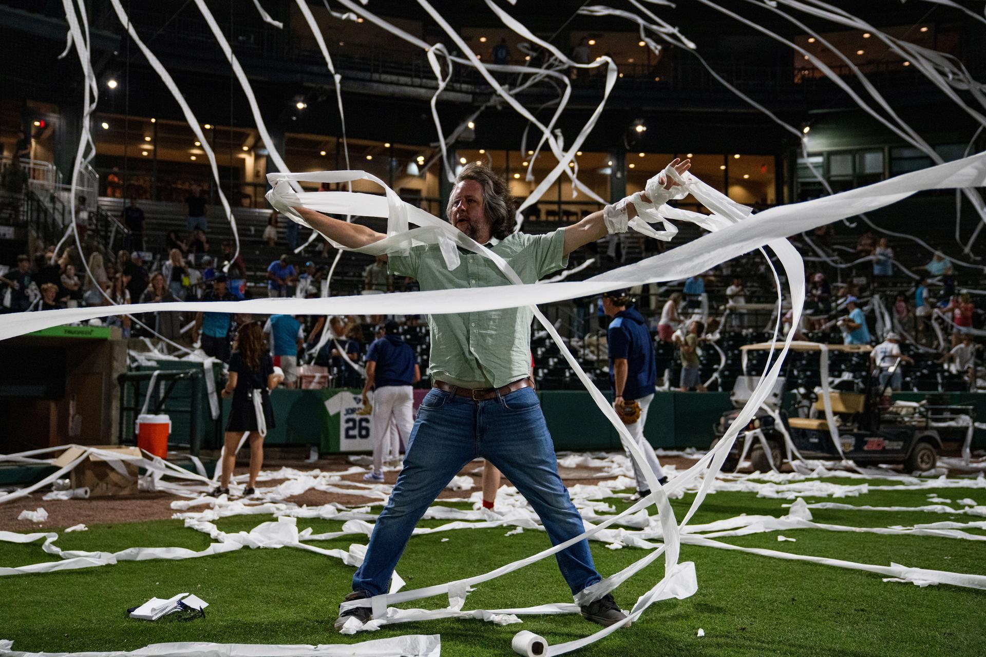 Ben strewn with toilet paper