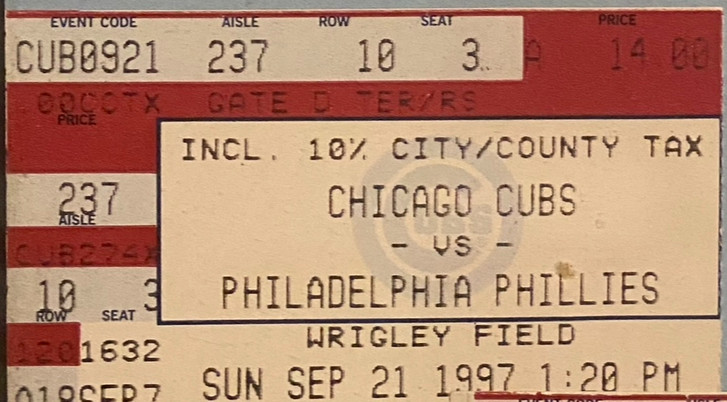 Jordan Bastian's Cubs ticket