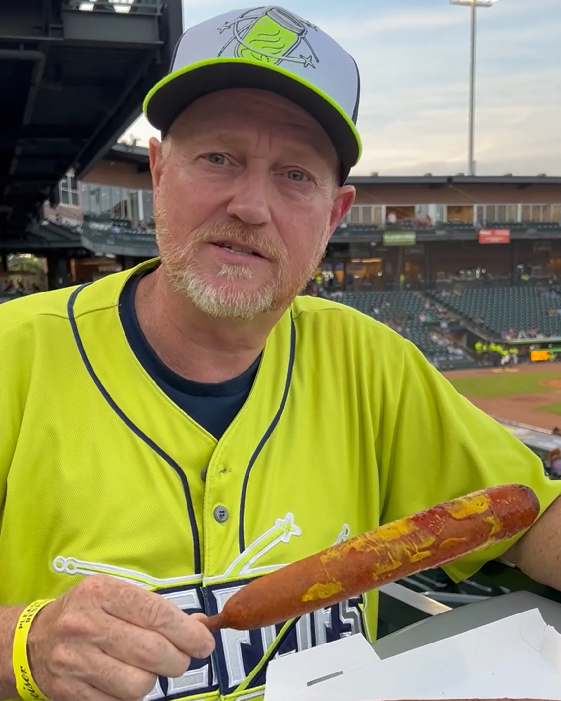 Donnie with corn dog