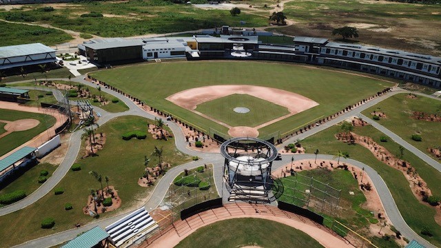 A drone view of the Brewers' Dominican Republic academy