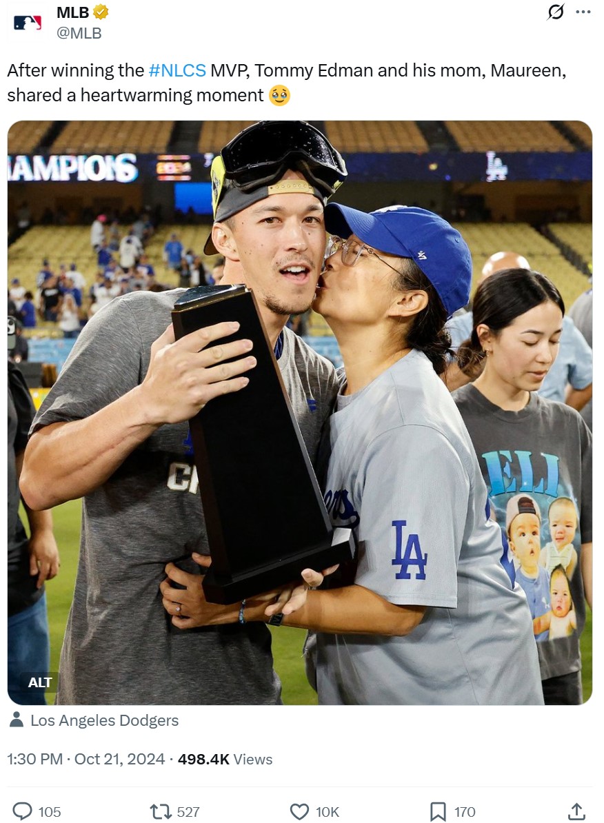  Tommy Edman and his mom, Maureen