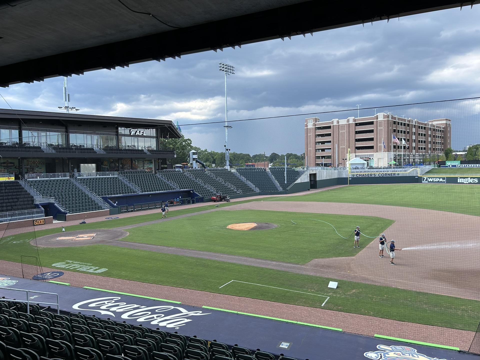 First-base view in Spartanburg