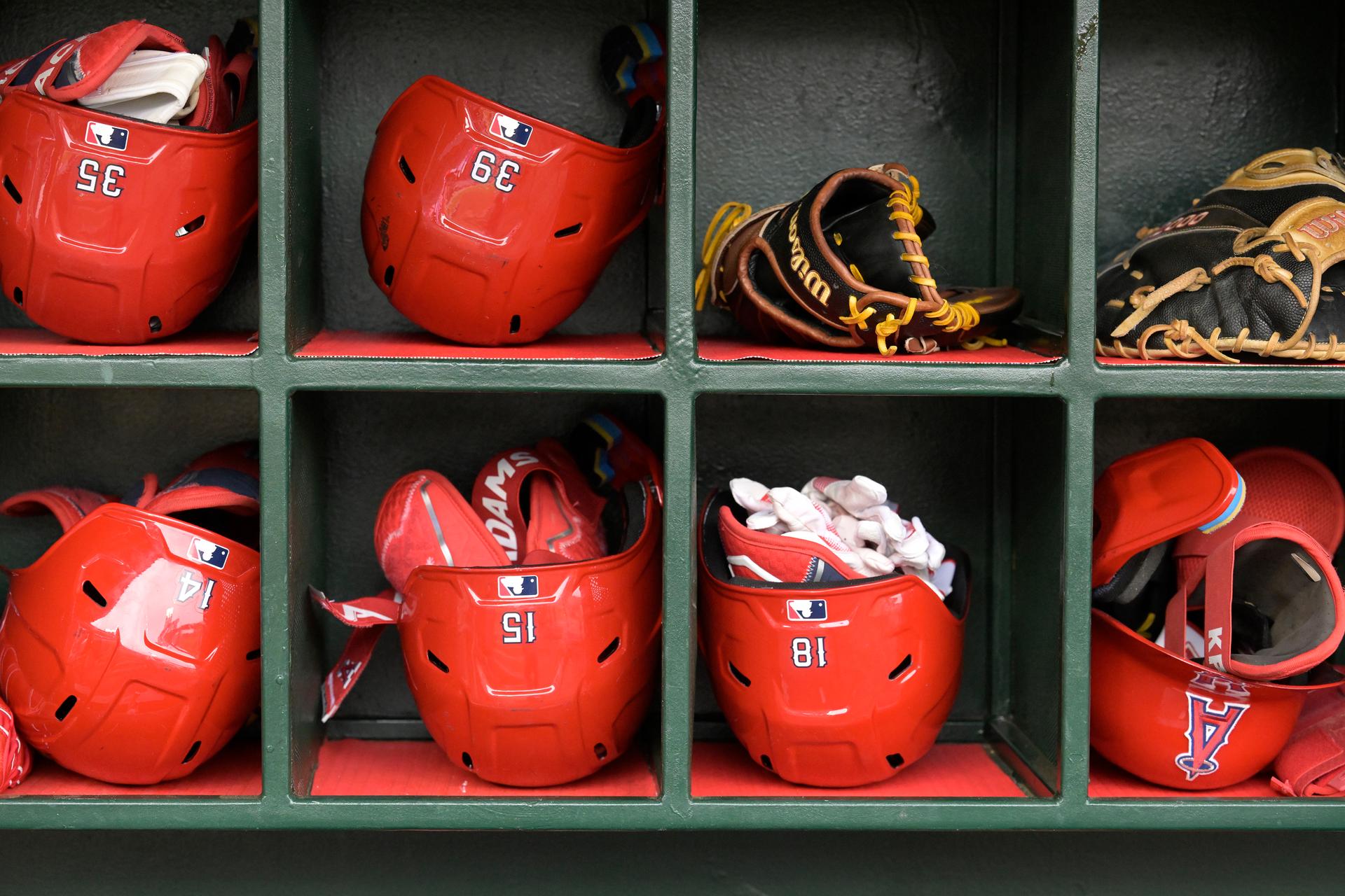 Angels batting helmets