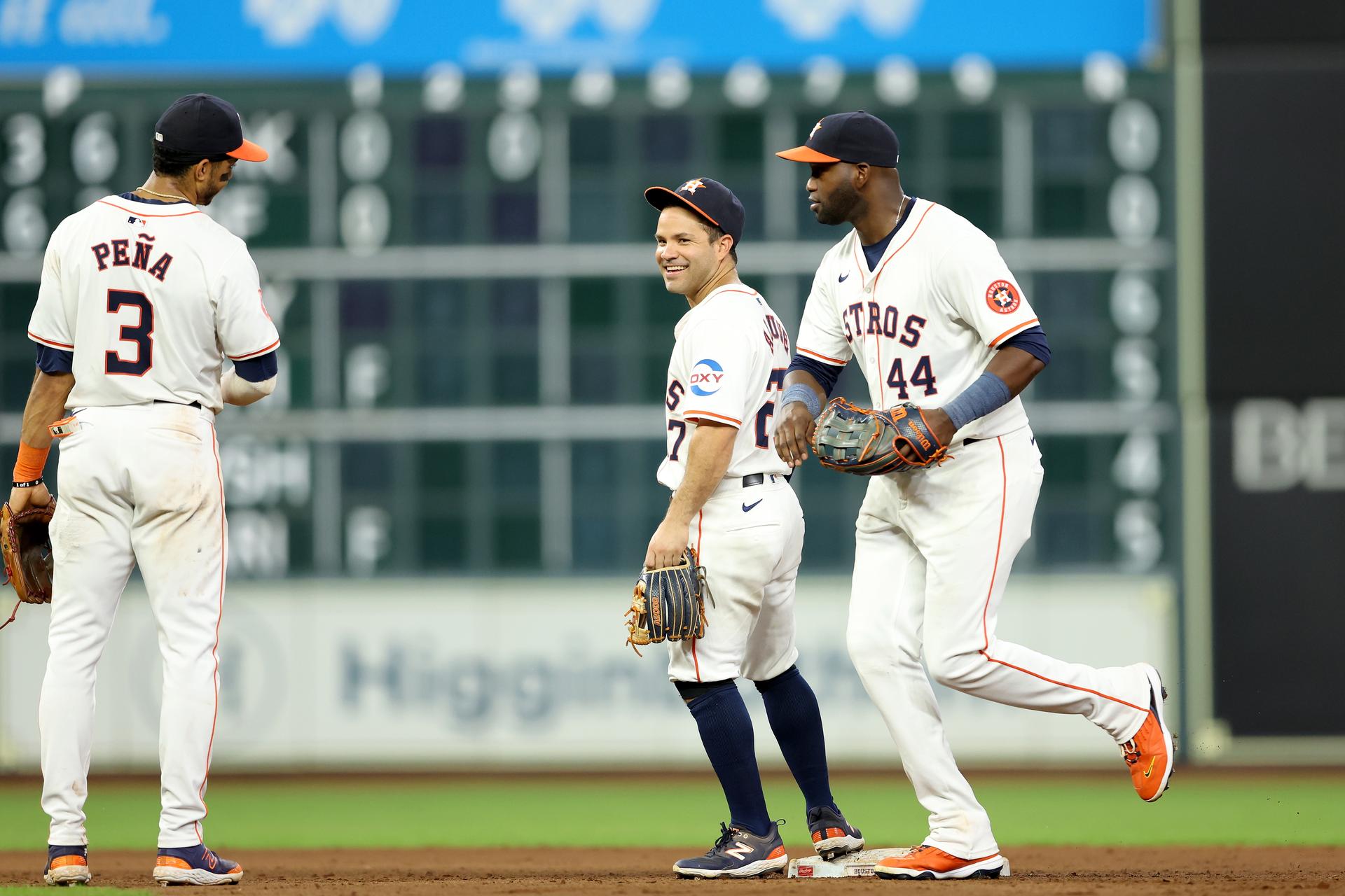 Astros celebrating