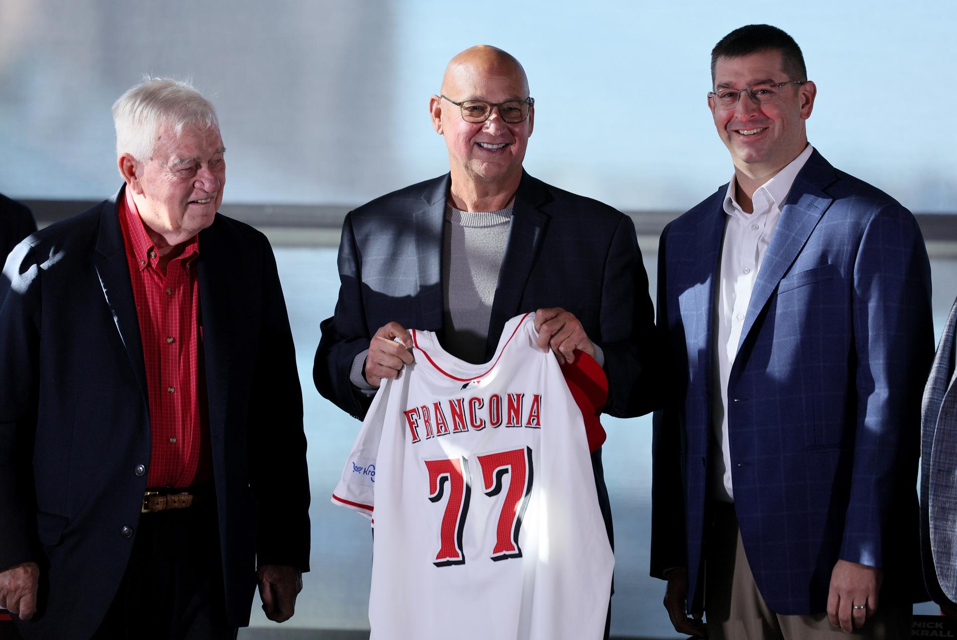 Bob Castellini, Terry Francona and Nick Krall