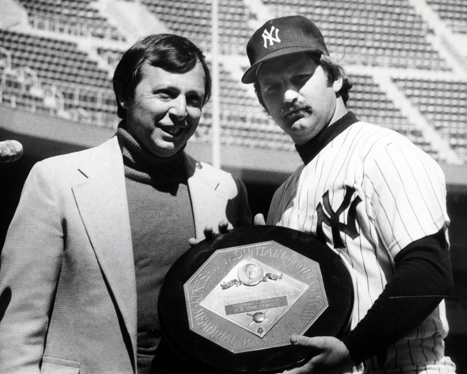 Thurman Munson with MVP Award