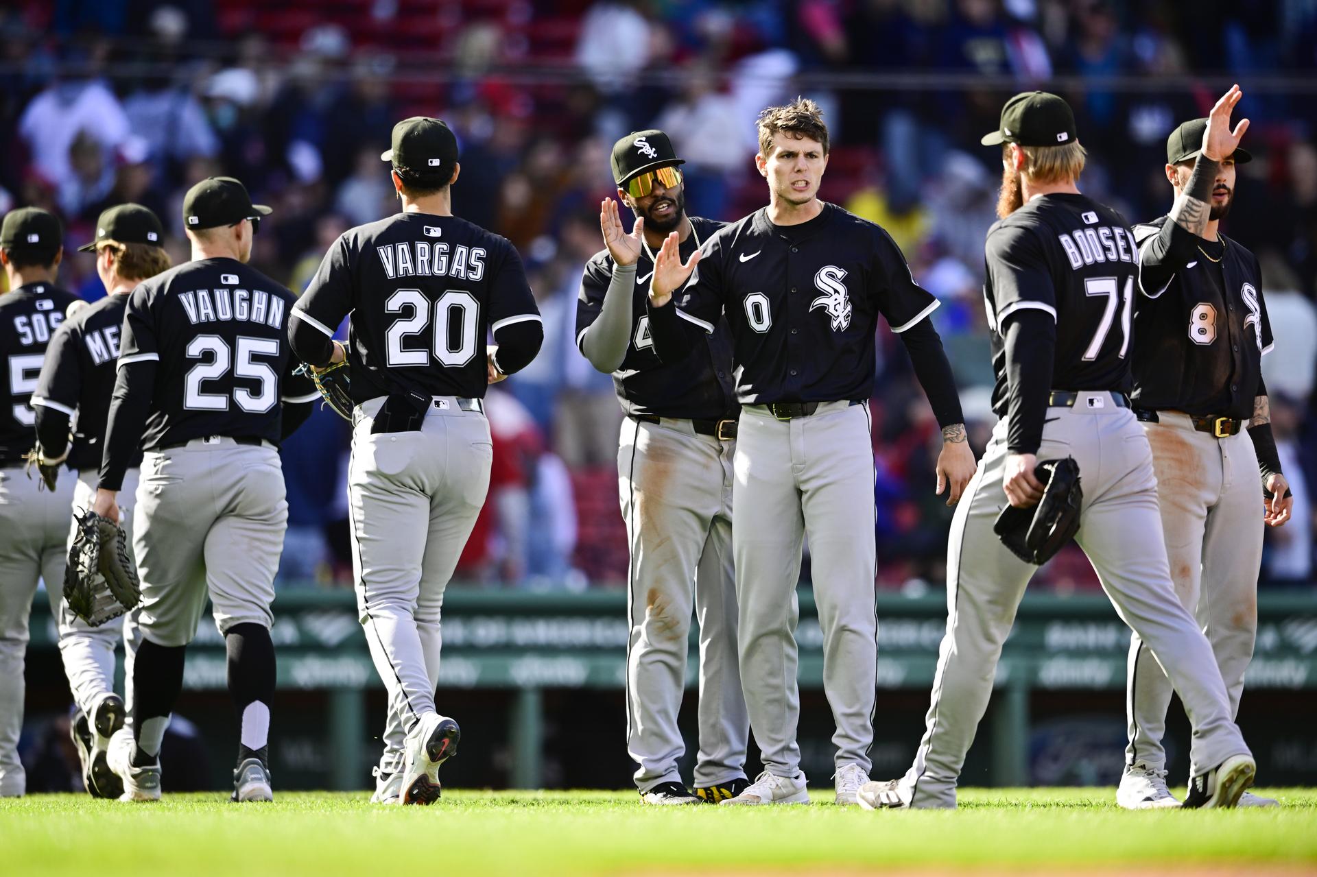White Sox players after their win over the Red Sox