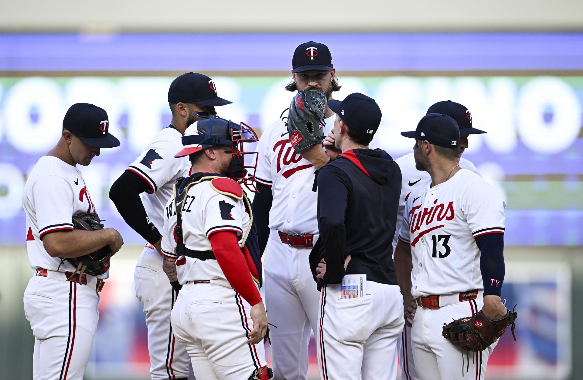 Twins meeting on the mound