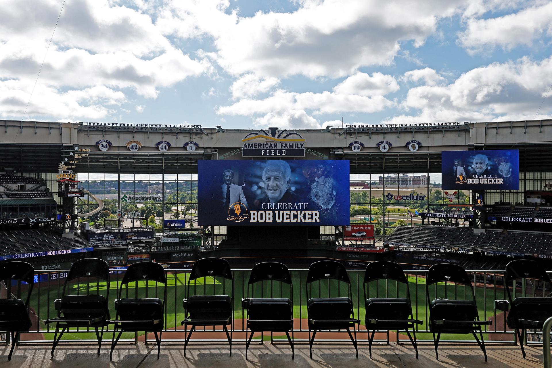 Bob Uecker celebration at American Family Field