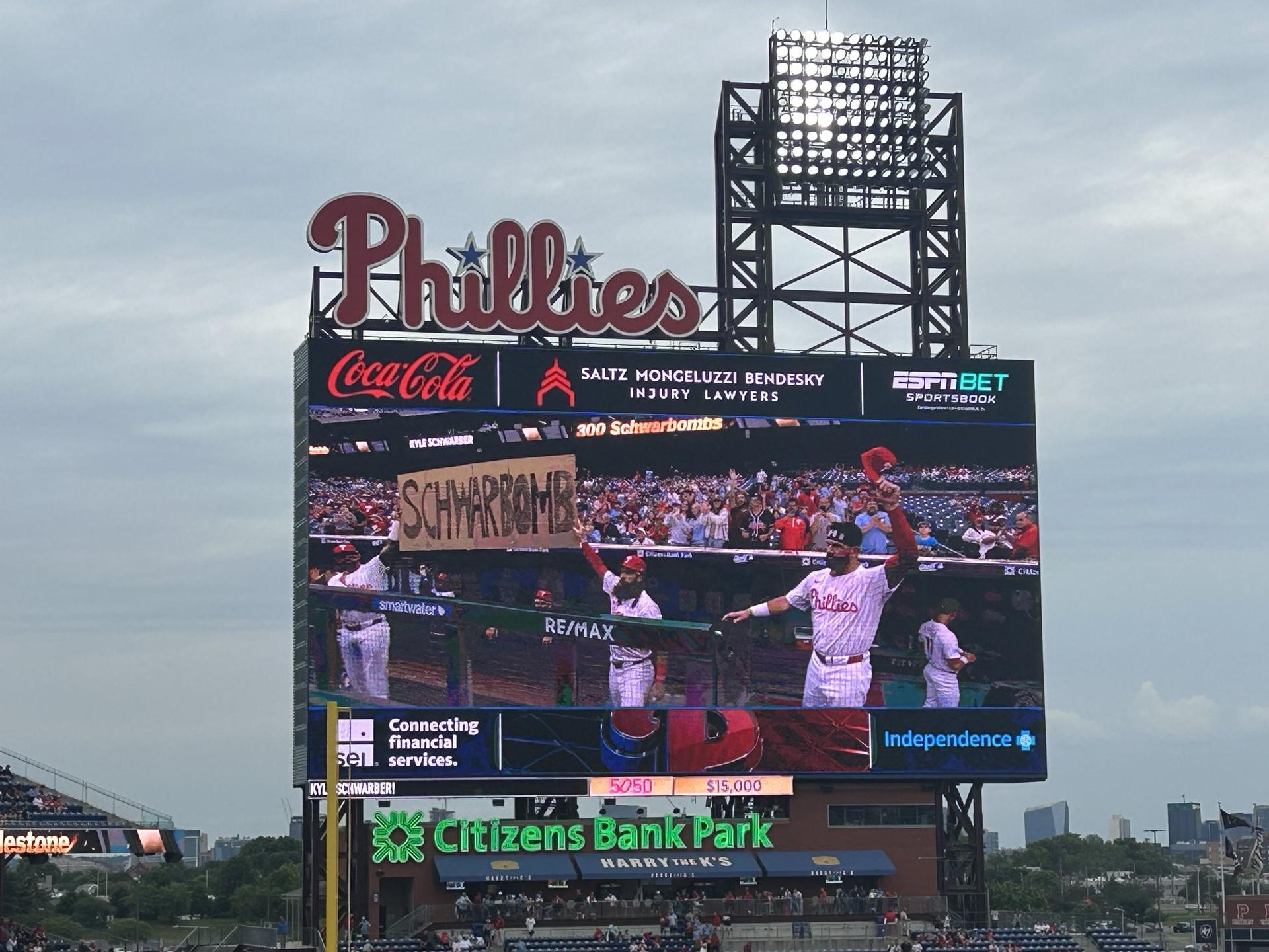 Nick Castellanos, Brandon Marsh and Kyle Schwarber