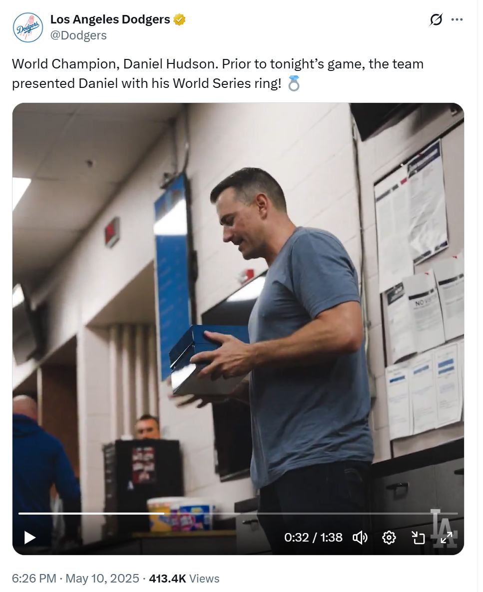 Dodgers post on X