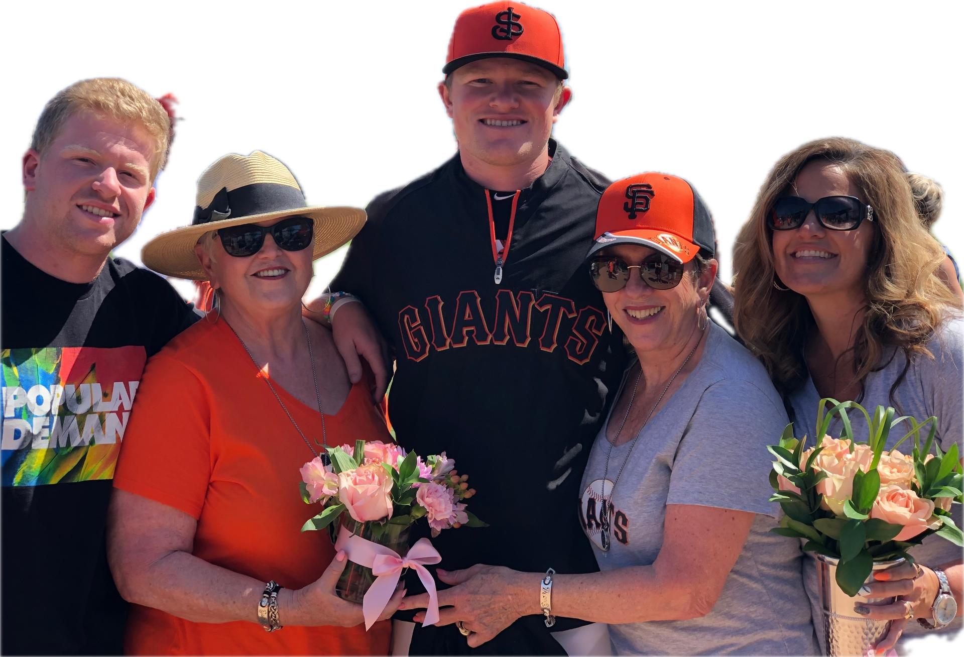 From L to R: Chase Webb, Patty Fecanin, Logan Webb, Jan Webb, Christie Webb