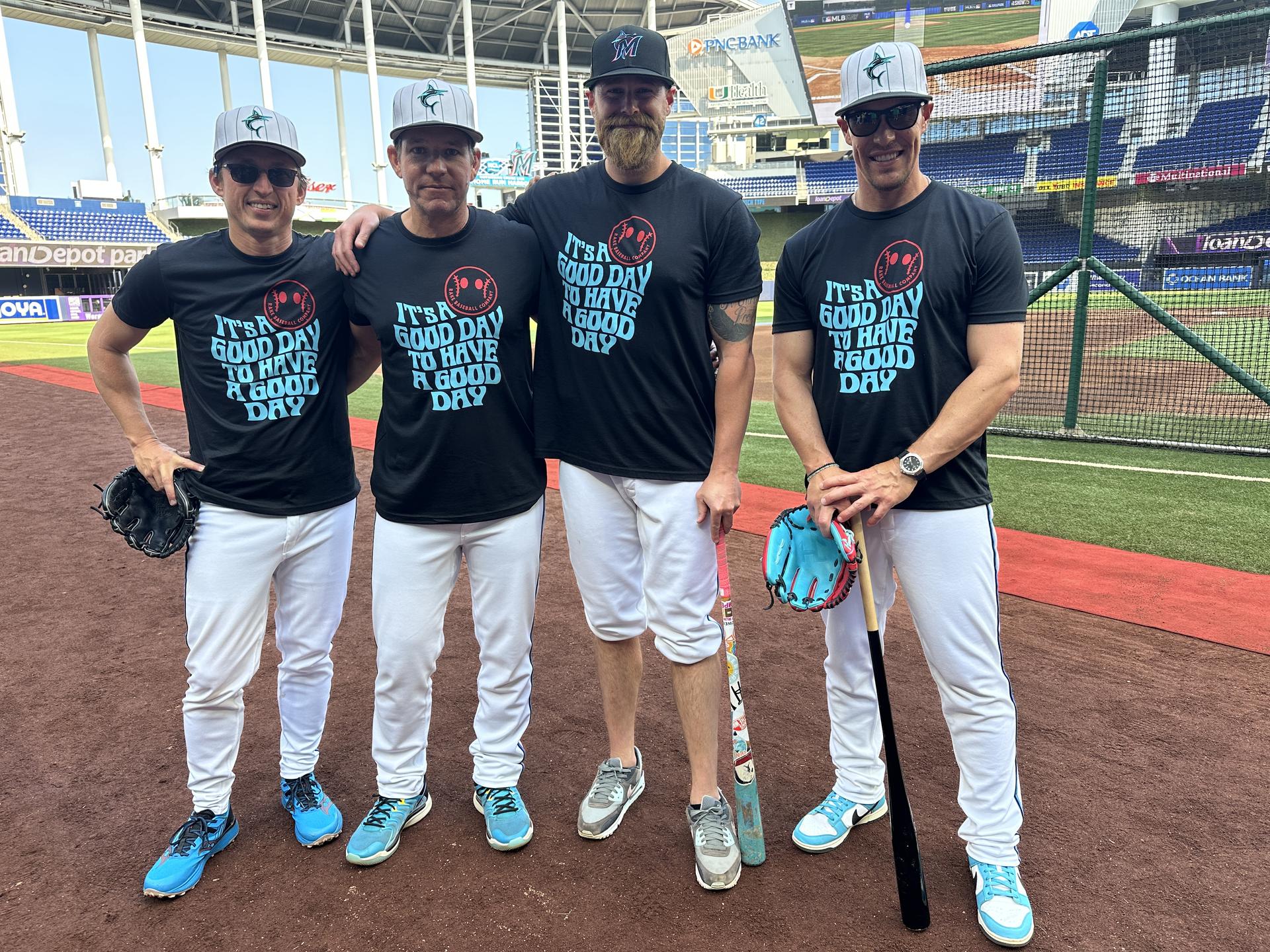(Left to right): Field coordinator Aaron Leanhardt, manager Clayton McCullough, bench coach Carson Vitale and 3B/OF coach Blake Lalli