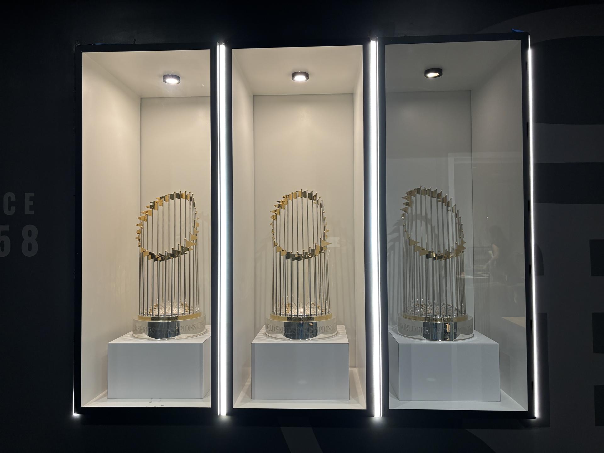 Giants' World Series trophies