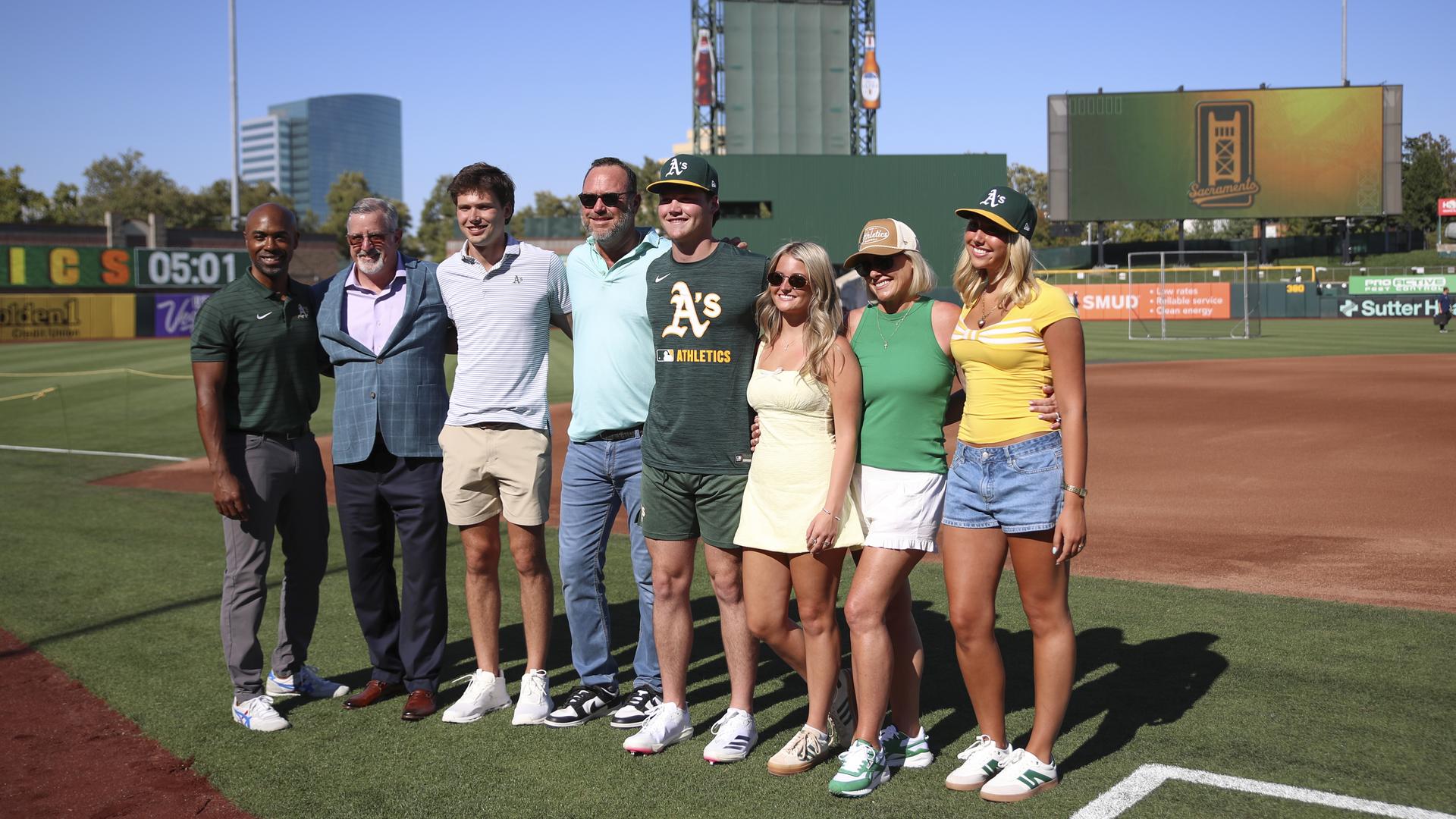 Jamie Arnold was joined by his parents, brother, sister and girlfriend to meet the A's management
