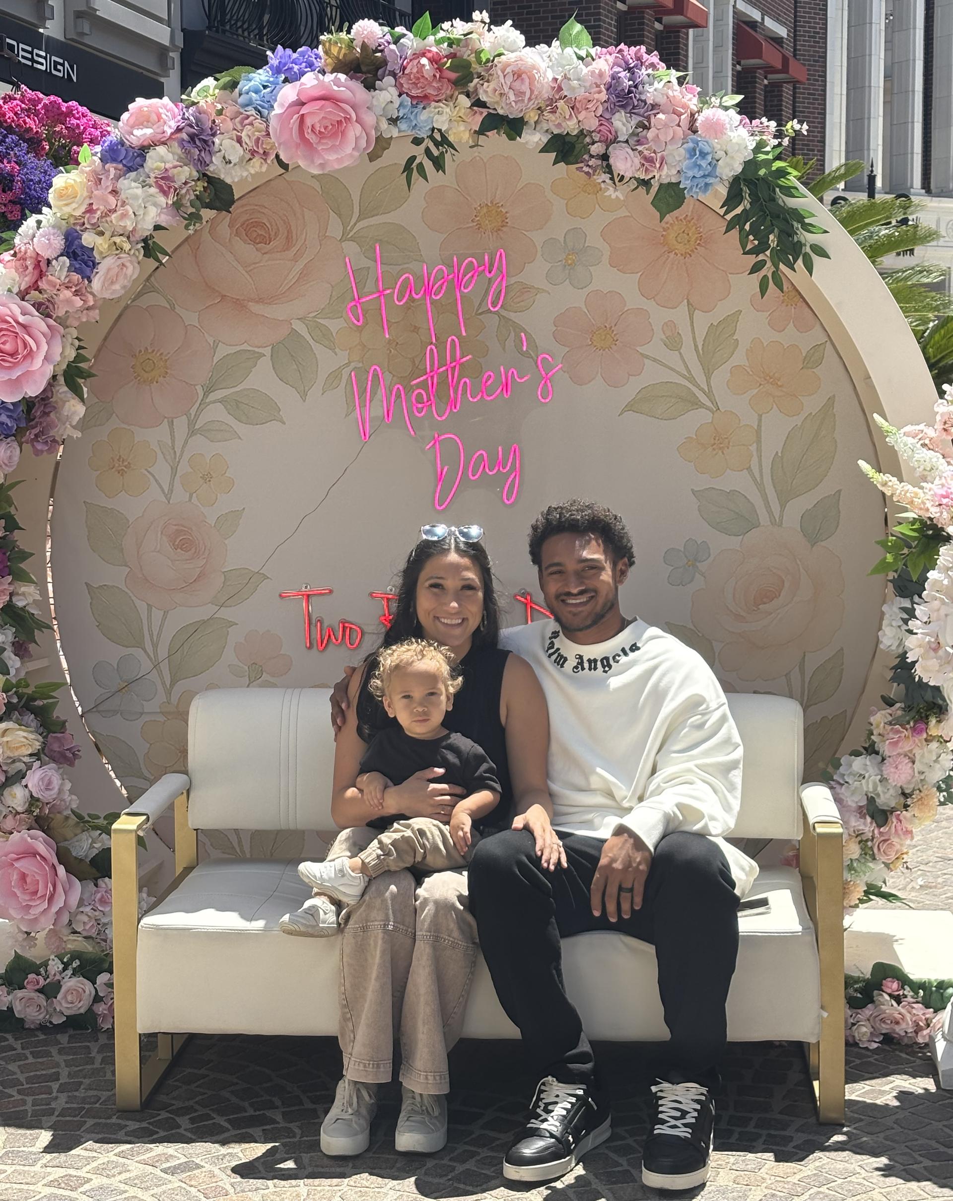 Dane Myers with his wife, Mallory, and their son, Daegan.