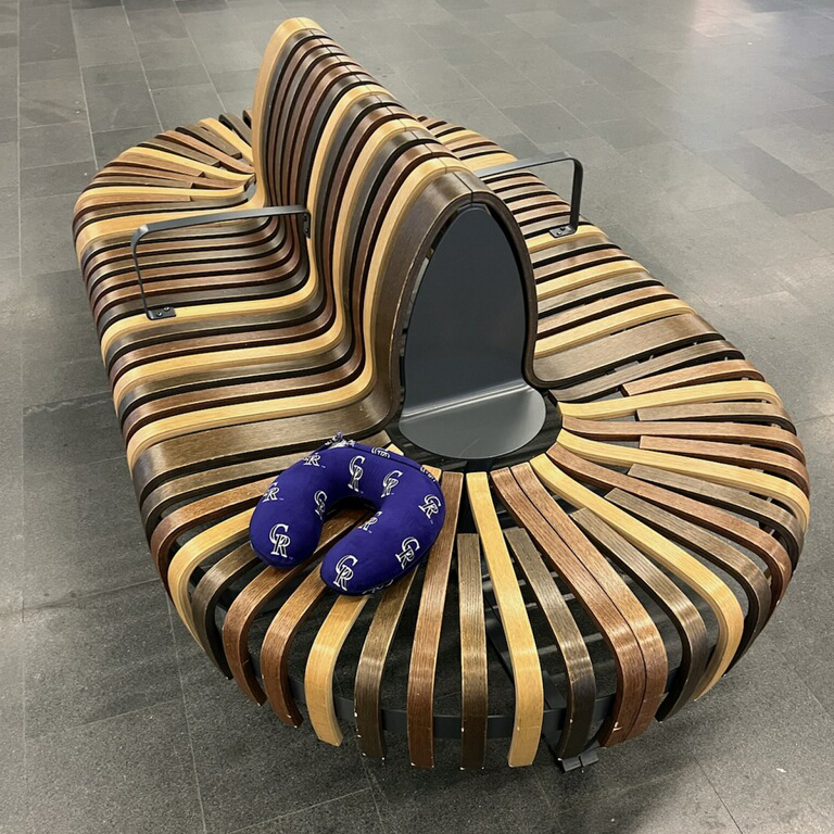 Rockies neck pillow at Reykjavik airport