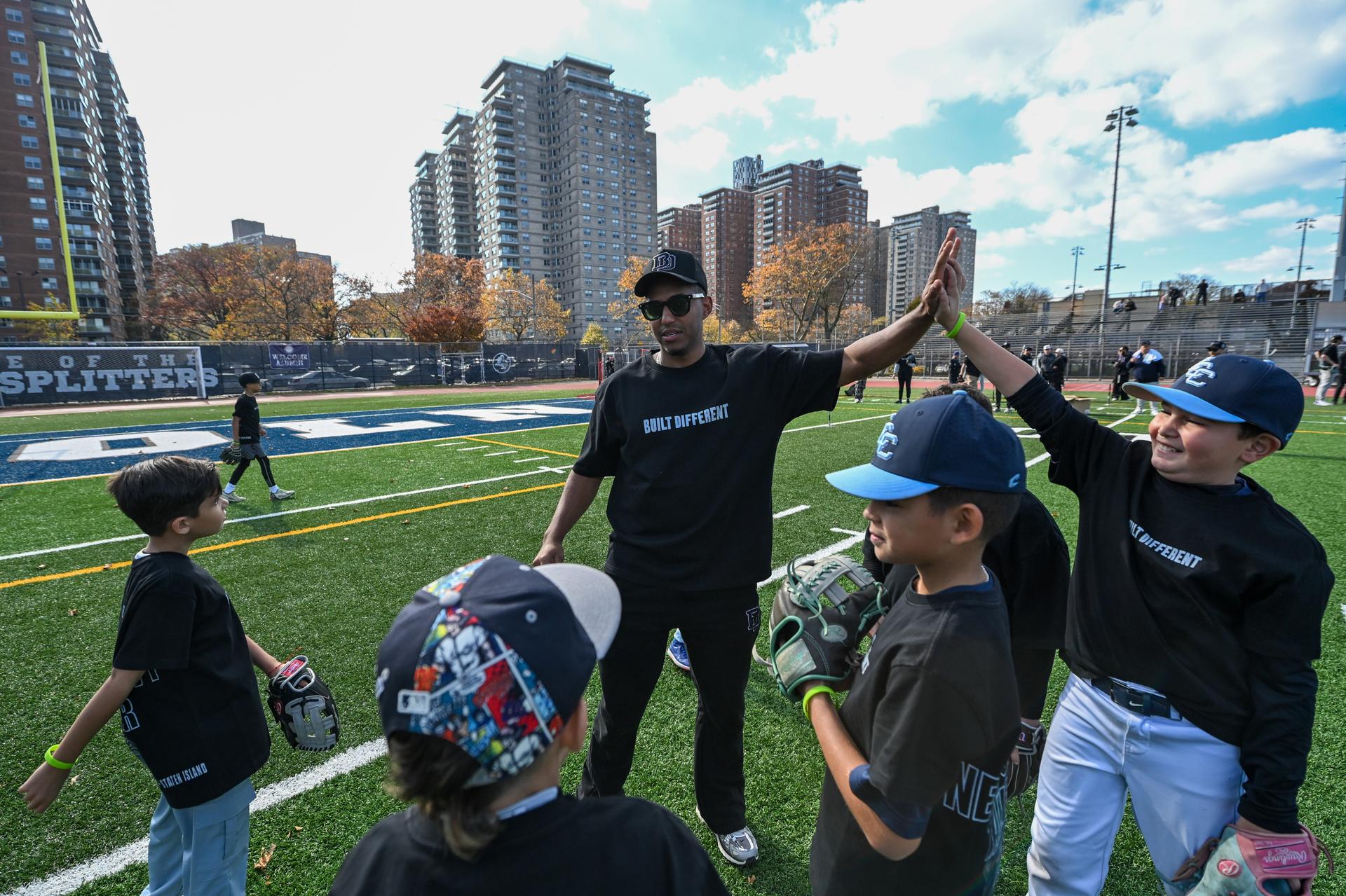 Richie Palacios at the Built Different Baseball Kids Camp