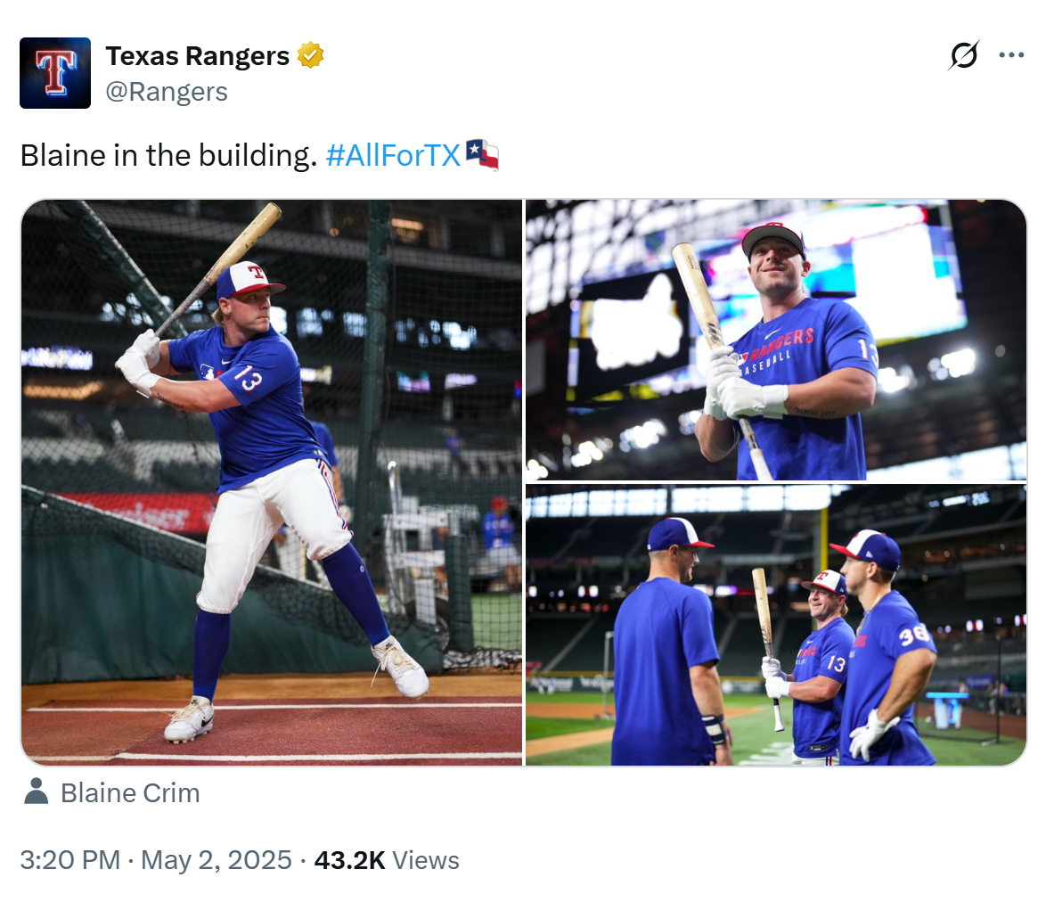 Rangers post on X
