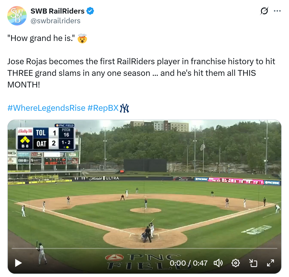 Jose Rojas grand slam