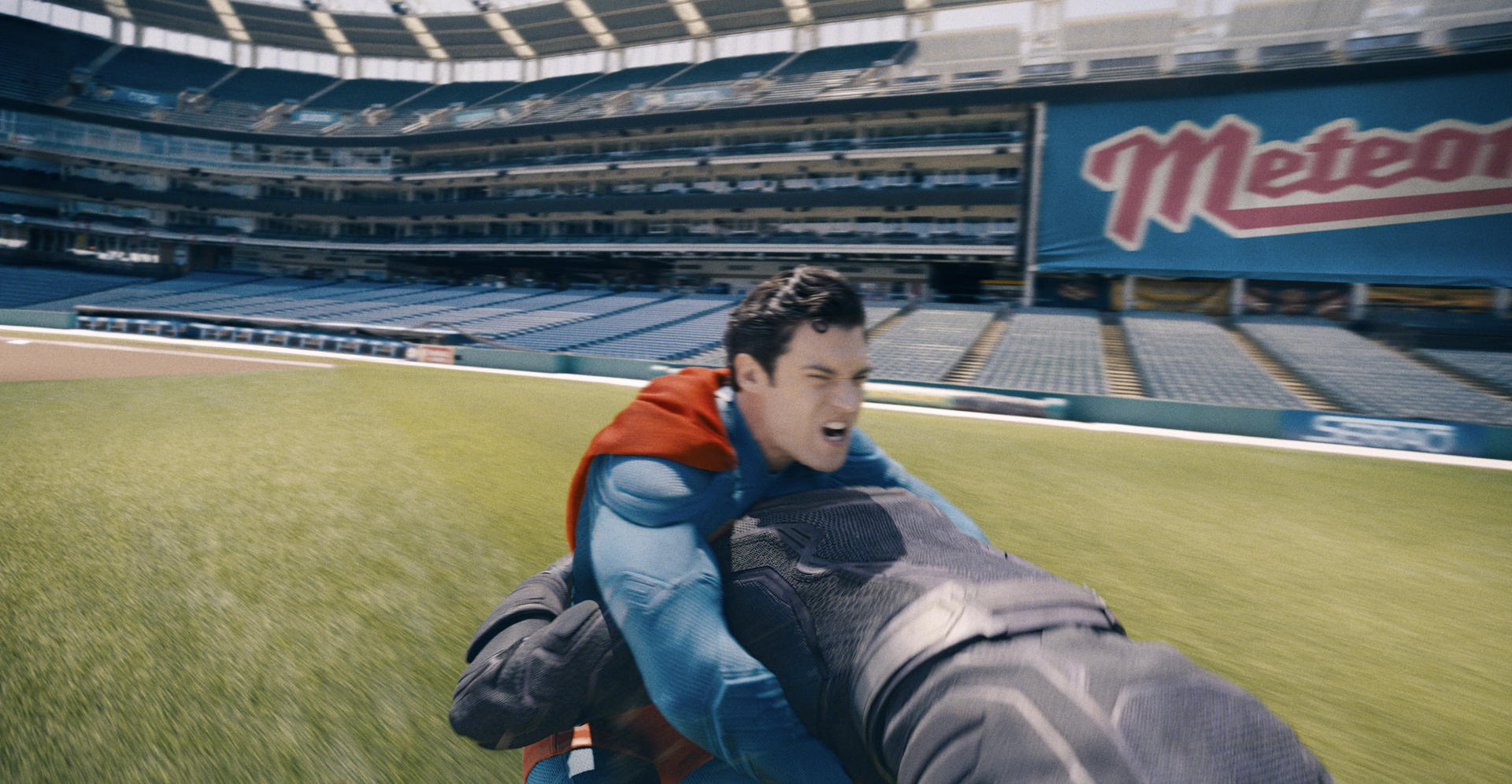 Shot of Superman filmed at Progressive Field