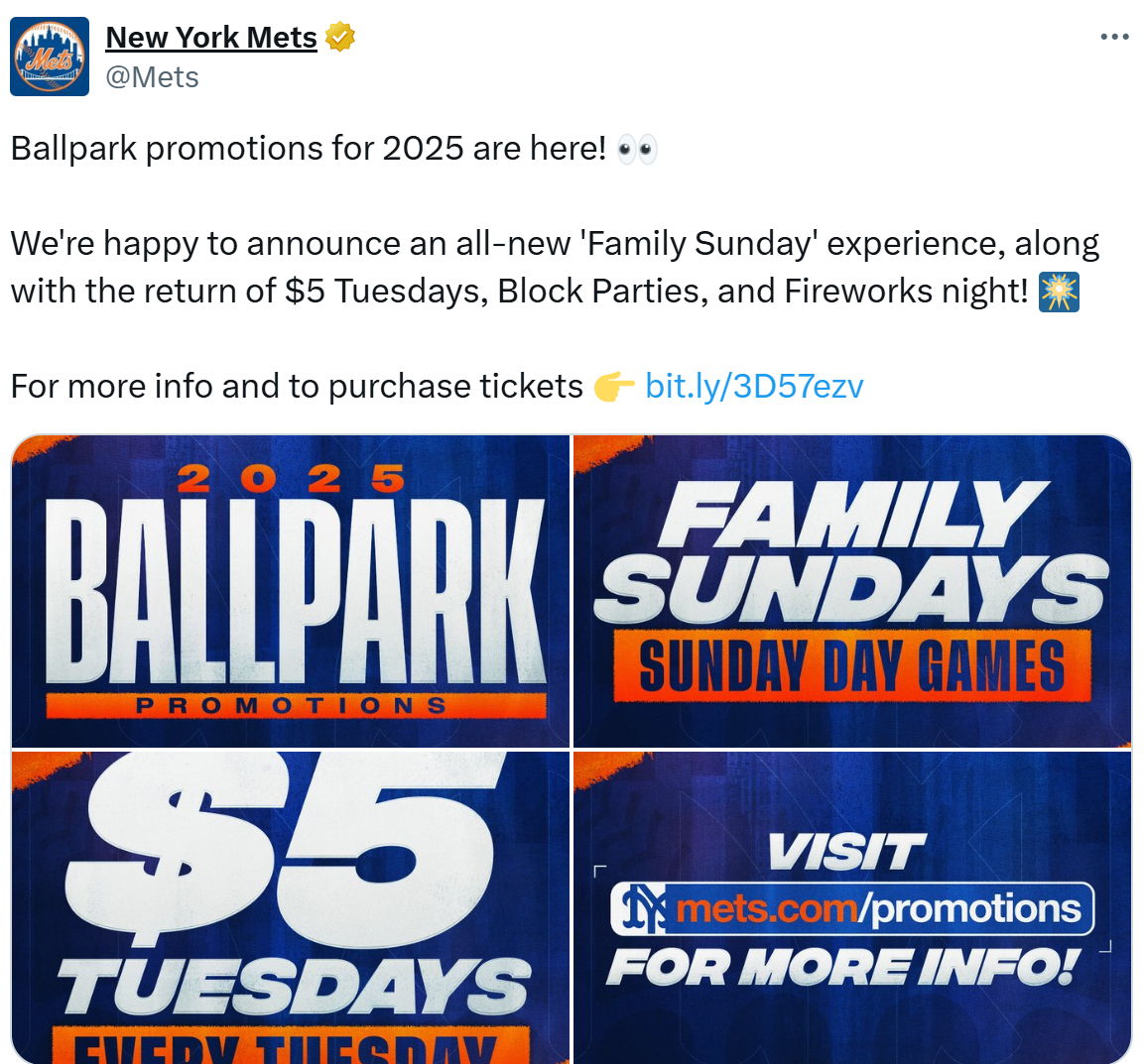 Mets' 2025 promotions