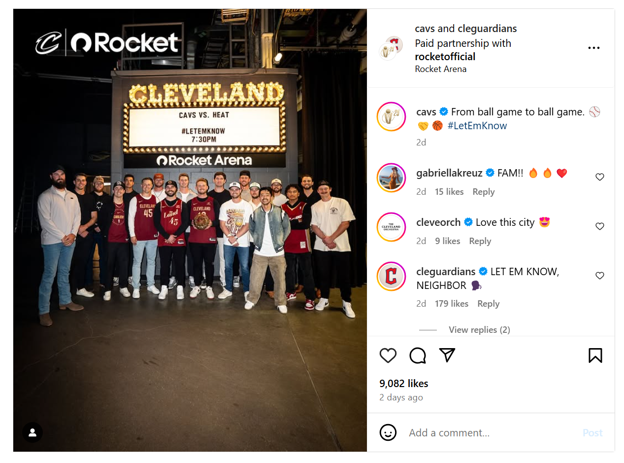 Guardians at the Cavs game