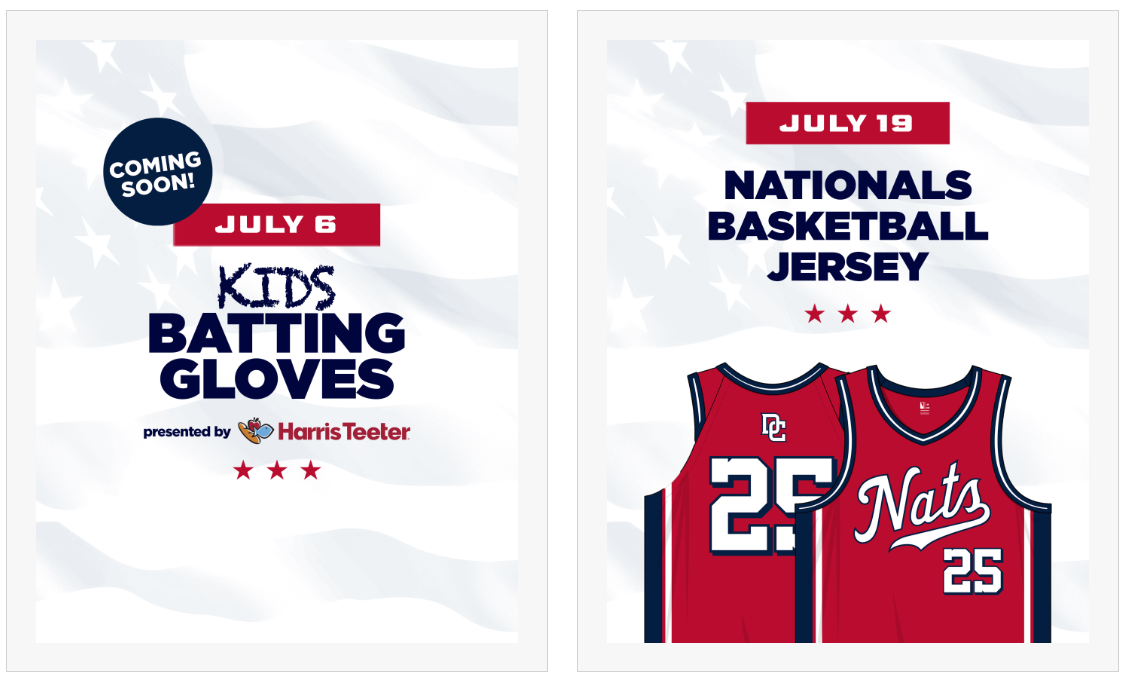 Nationals' upcoming giveaways
