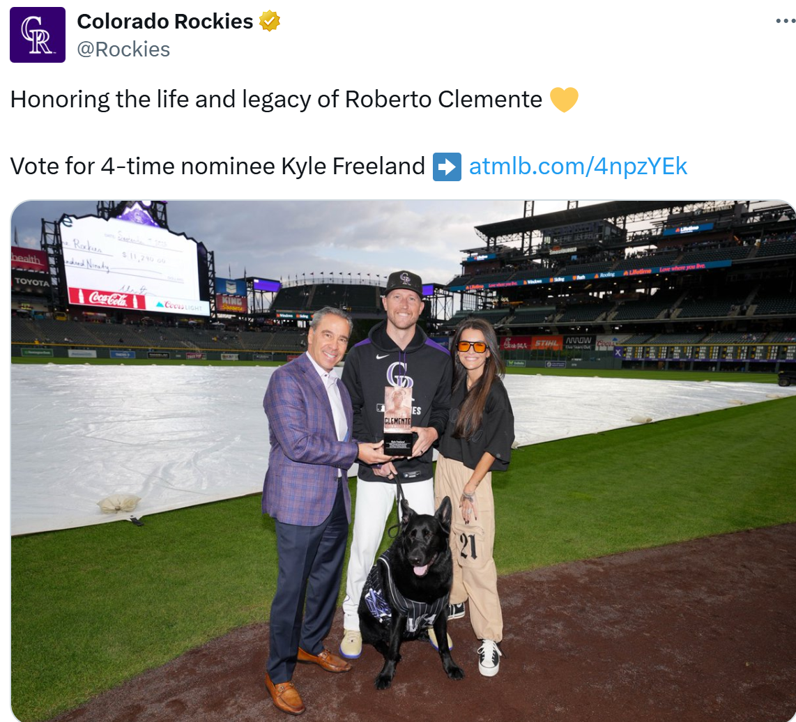 Rockies post about Kyle Freeland on X